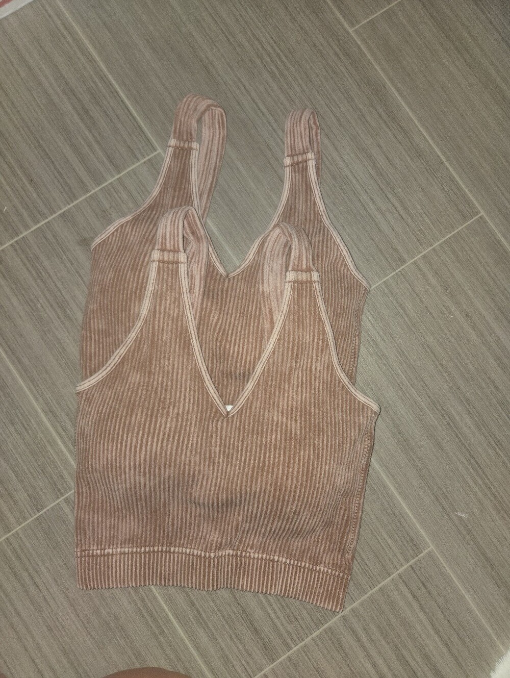 Zenana Brami Ribbed V-Neck Tank in Dusty Rose